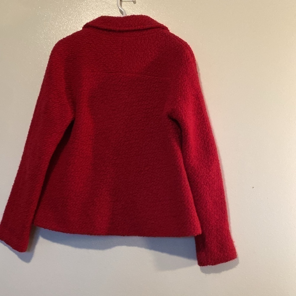 Lands End rose pink wool blend pocket hidden button coat jacket 10 - Picture 4 of 10